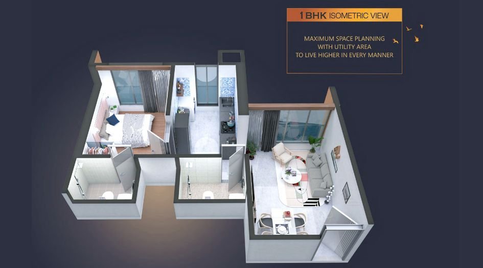 Space-Sky-27-Floor-Plan-1 BHK